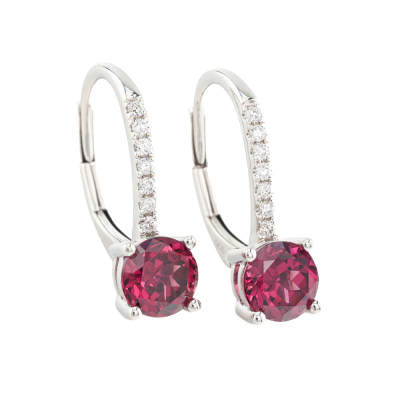 1.50ct Garnet and Diamond Earrings