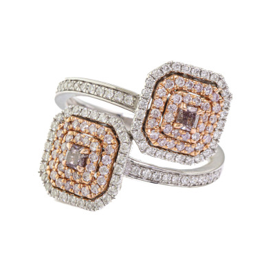 Pink & White Diamond Dress Ring