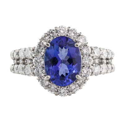 1.76ct Tanzanite and Diamond Ring