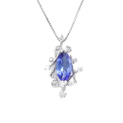 1.44ct Tanzanite and Diamond Pendant