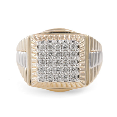 0.77ct Diamond Mens Ring 9ct Gold 9.9g