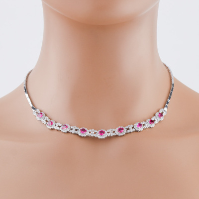 3.56ct Ruby and Diamond Necklace