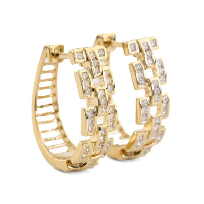 0.49ct Diamond Hoop Earrings