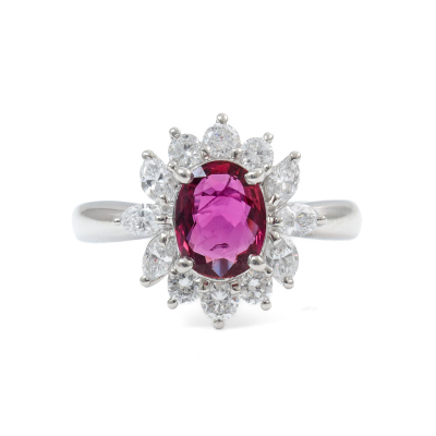 1.11ct Ruby and Diamond Ring