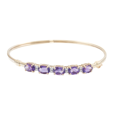 3.93ct Amethyst and Diamond Bangle