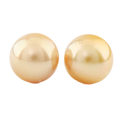 13.9mm Golden South Sea Pearl Earrings