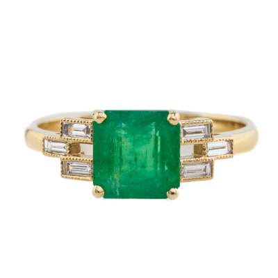 2.31ct Zambian Emerald & Diamond Ring GSL