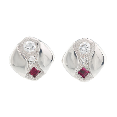 Ruby and Diamond Earrings