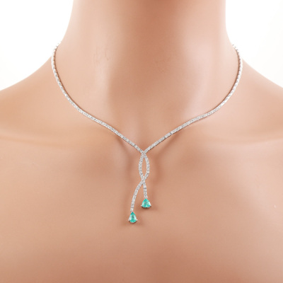 0.63ct Paraiba Tourmaline & Diamond Necklace