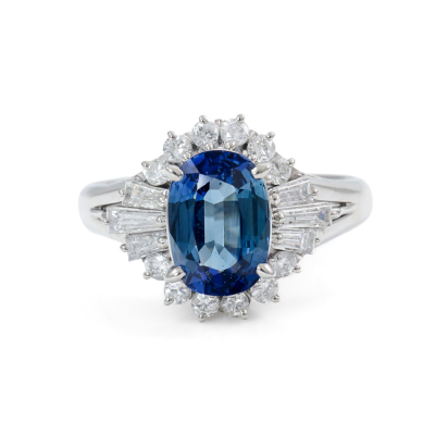 2.14ct Sapphire and Diamond Ring