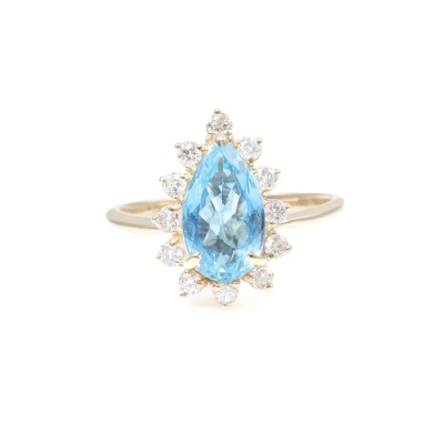 1.47ct Aquamarine and Diamond Ring