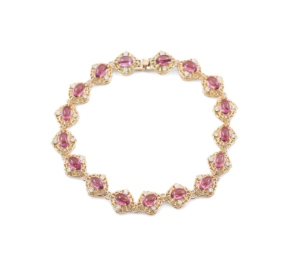 11.00ct Rhodolite Garnet and Diamond Bracelet