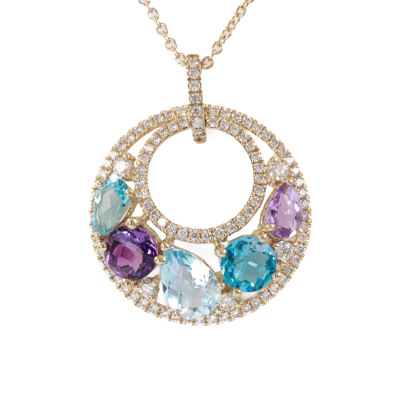 2.30ct Amethyst, Ametrine & Topaz Pendant