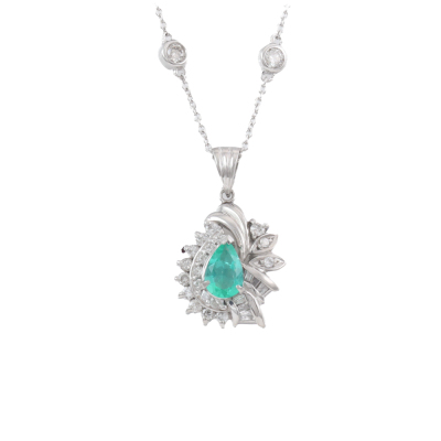 0.50ct Emerald and Diamond Pendant