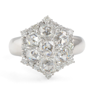2.42ct Rose Cut Diamond Dress Ring