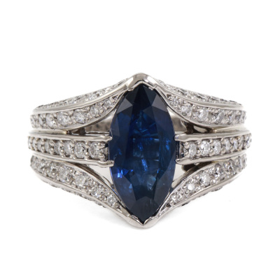 2.65ct Sapphire & 0.95ct Diamond Ring