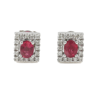 0.68ct Ruby and Diamond Earrings