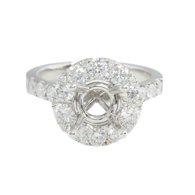 18ct Gold Semi Mount Ring with Diamonds