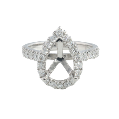 Platinum Semi Mount Ring with Diamonds
