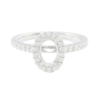 18ct Gold Semi Mount Ring with Diamonds
