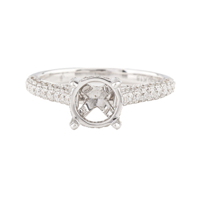 18ct Gold Semi Mount Ring with Diamonds