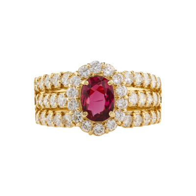 1.10ct Ruby and Diamond Ring