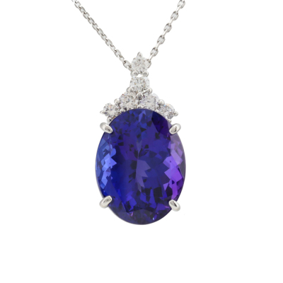 12.48ct Tanzanite and Diamond Pendant