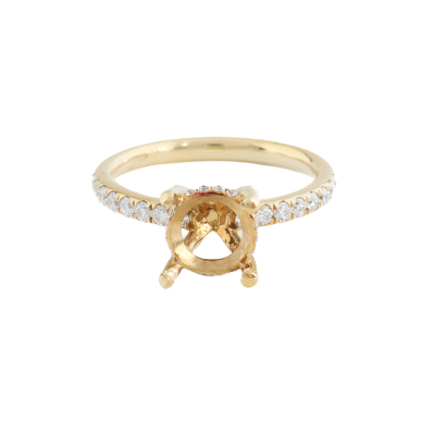 18ct Gold Semi Mount Ring with Diamonds