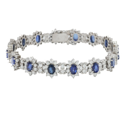 12.06ct Sapphire and Diamond Bracelet