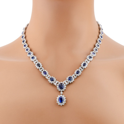 14.65ct Sapphire and Diamond Necklace