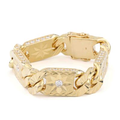 280 Gram 18ct Gold, 12.30ct Diamond Bracelet
