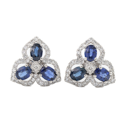 1.76ct Sapphire and Diamond Earrings