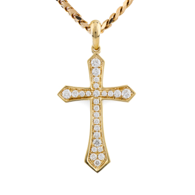 0.45ct Diamond Cross Pendant 18ct Gold 15.4g