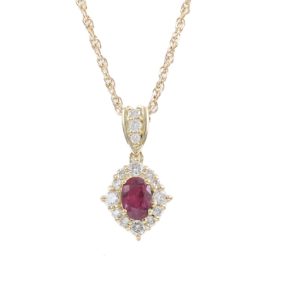 0.53ct Ruby and Diamond Pendant