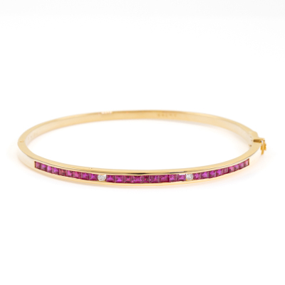 1.00ct Ruby & 0.04ct Diamond Bangle