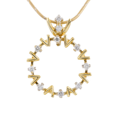 0.30ct Diamond Pendant 18ct Gold 7.1g