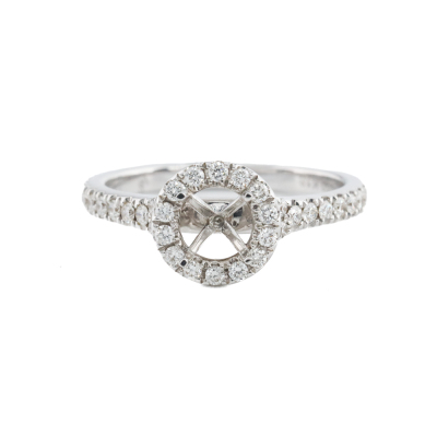 18ct Gold Ring Semi Mount with Diamonds