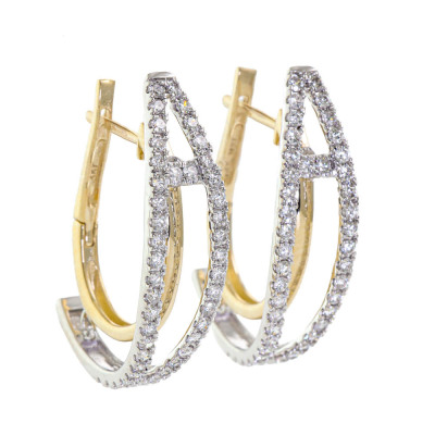 1.05ct Diamond Hoop Earrings