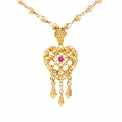 Ruby Pendant, 18ct & 22ct Gold 17.4g