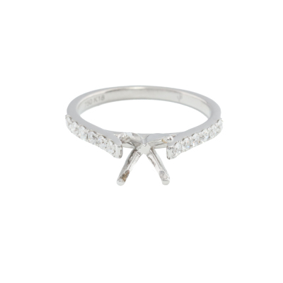 18ct Gold Semi Mount Ring with Diamonds