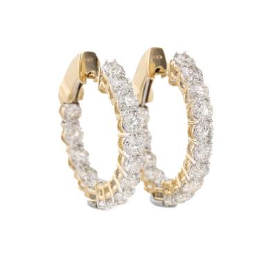4.01ct Diamond Hoop Earrings
