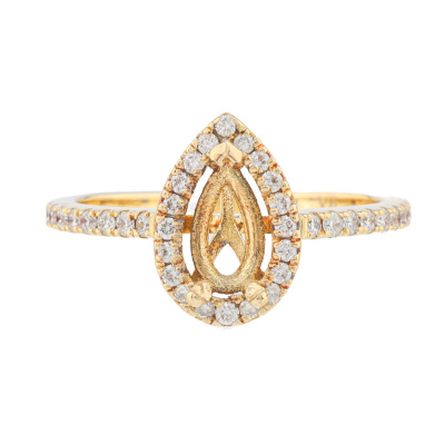 18ct Yellow Gold Ring Semi Mount with Diamond
