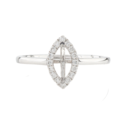 Platinum Ring Semi Mount with Diamonds