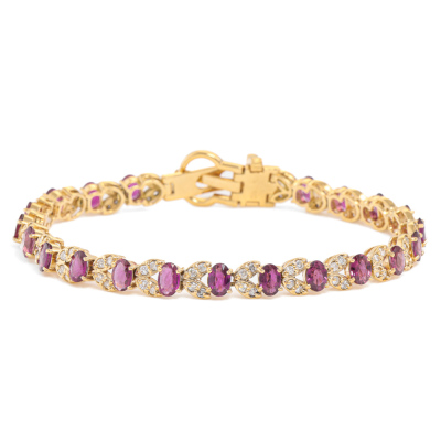7.50ct Pink Sapphire and Diamond Bracelet