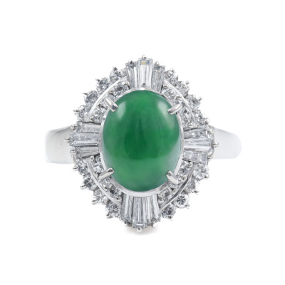 1.60ct Jade and Diamond Ring