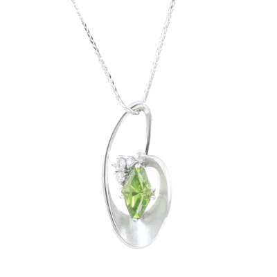 1.40ct Peridot and Diamond Pendant