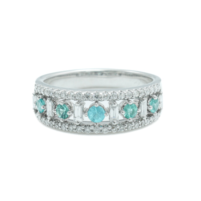 0.24ct Paraiba Tourmaline and Diamond Ring