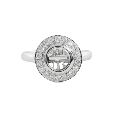 Platinum Semi Mount Ring with Diamonds
