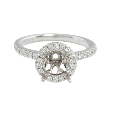 18ct Gold Semi Mount Ring with Diamonds