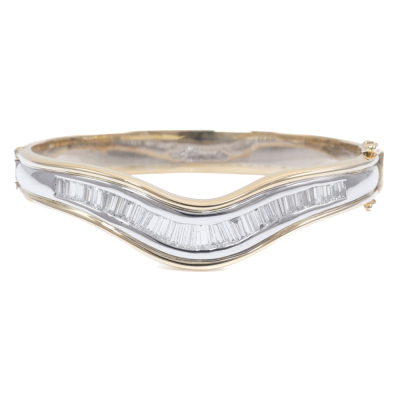 3.40ct Diamond Two Tone Bangle
